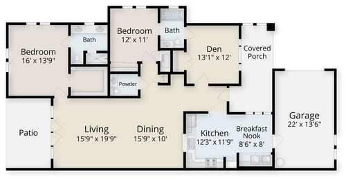 LVS villa 2 bed with den 