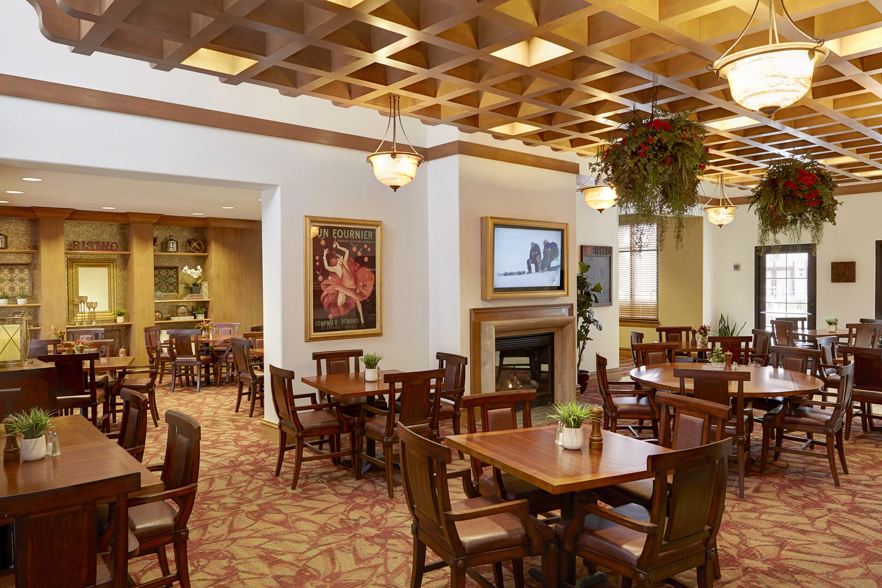 interior tables at bistro