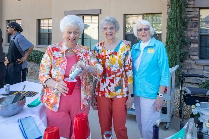 seniors outside at community event