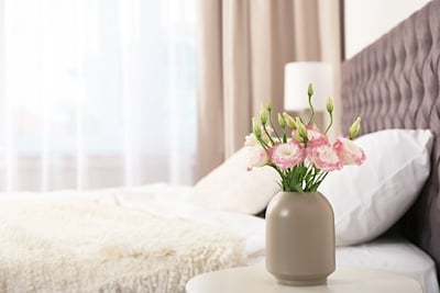 bedroom with flowers