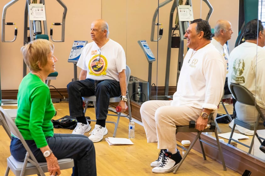 seniors at fitness gym