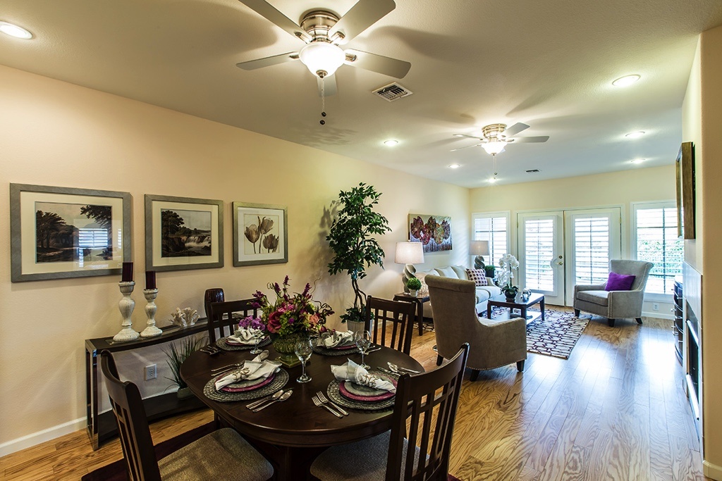dining room and living room