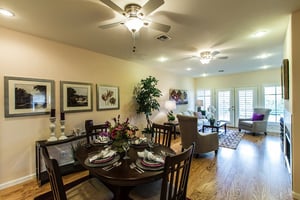 dining room and living room